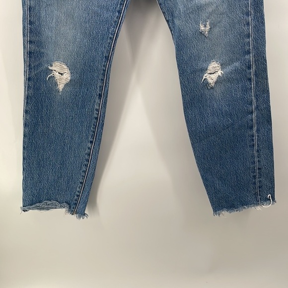 LEVI’S wedgie Jeans light distressed frayed hems button fly y2k sz 26 - Picture 10 of 16